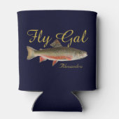 Fly Gal Fishermen Fischen Forellenfliegen Dosenkühler (Rückseite)