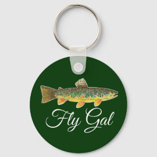 FLY GAL - Fliegenfischerei Frau Woman Schlüsselanhänger
