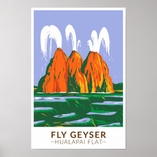 Fly Geyser Hualapai Flat Nevada Vintag Poster