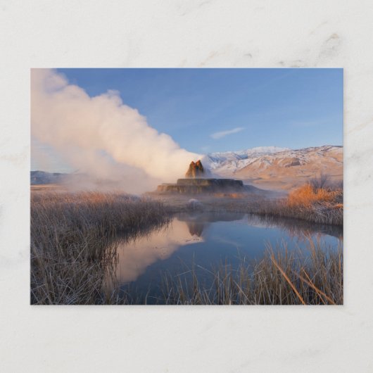 Fly Geyser mit schneebedeckter Granitreichweite Postkarte (Vorderseite)