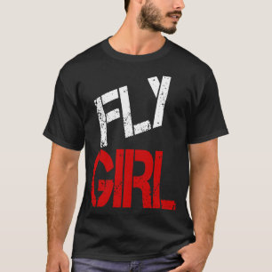 Fly Girl 80er 90er Jahre Alte Schule für Damen Hip T-Shirt