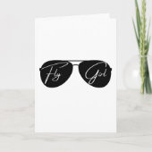 Fly Girl, Aviator-Sonnenbrille, Script, Niedliche  Karte (Vorderseite)