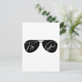 Fly Girl, Aviator-Sonnenbrille, Script, Niedliche  Postkarte (Stehend Vorderseite)