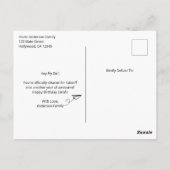 Fly Girl, Black Aviator Sonnenbrille, Niedliche Ge Postkarte (Rückseite)