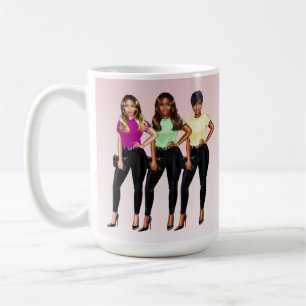 Fly Girl Bossy Frauen Rosa und Weiß Kaffeetasse