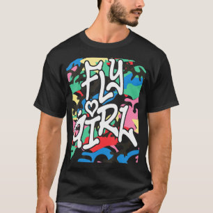 Fly Girl Camouflage 80er 90s B Girl Old School Hip T-Shirt