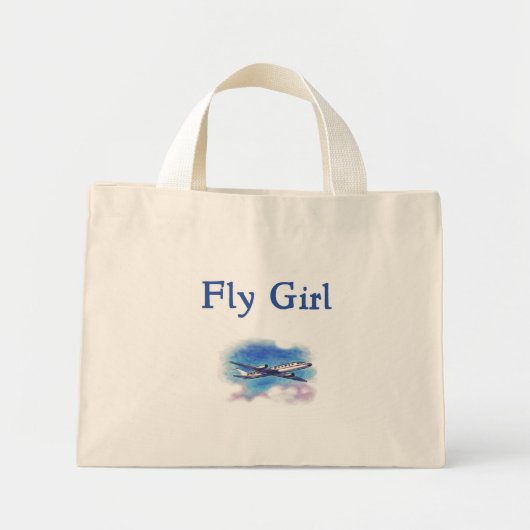 Fly Girl Flight Attendtasche Mini Stoffbeutel (Vorne)