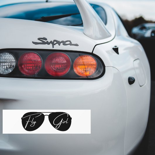 "Fly Girl"-Script auf Black Aviator-Sonnenbrille,S Autoaufkleber