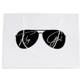 Fly Girl Script Black Aviator Sonnenbrille Geburts Große Geschenktüte (Vorderseite)
