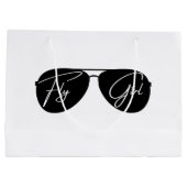 Fly Girl Script Black Aviator Sonnenbrille Geburts Große Geschenktüte (Rückseite)