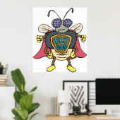 Fly God Superhero Fly Insect Character Poster (Heimbüro)