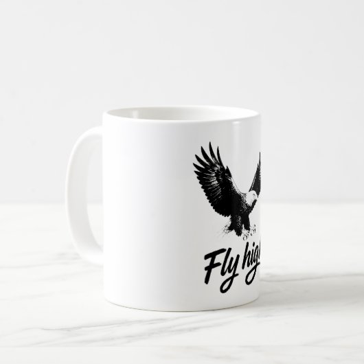 Fly High Eagle Illustration Kaffeetasse (Vorderseite Links)