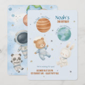 Fly High, Little Astronaut Einladung (Vorne/Hinten)