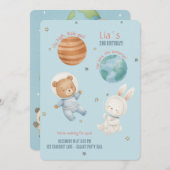 Fly High, Little Astronaut Girl Einladung (Vorne/Hinten)