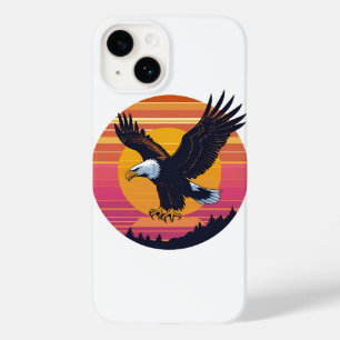Fly High Soar Free - Retro Eagle Sunset Graphic Case-Mate iPhone 14 Hülle