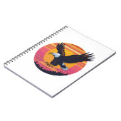 Fly High Soar Free - Retro Eagle Sunset Graphic Notizblock (Linke Seite)