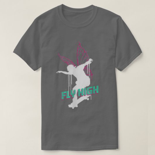 Fly High Spray Paint Fairy Skater Skateboarding AC T-Shirt (Design vorne)