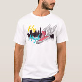 Fly High - Winged Sneaker und New York Skyline T-Shirt (Vorderseite)