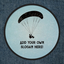 Fly Higher Paraglider Motif auf Blue Sky - Text hi