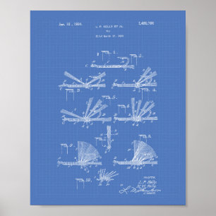Fly Hook 1924 Patent Kunst Blaupause Poster