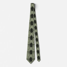Fly Illustration Entomology Sage Green Krawatte