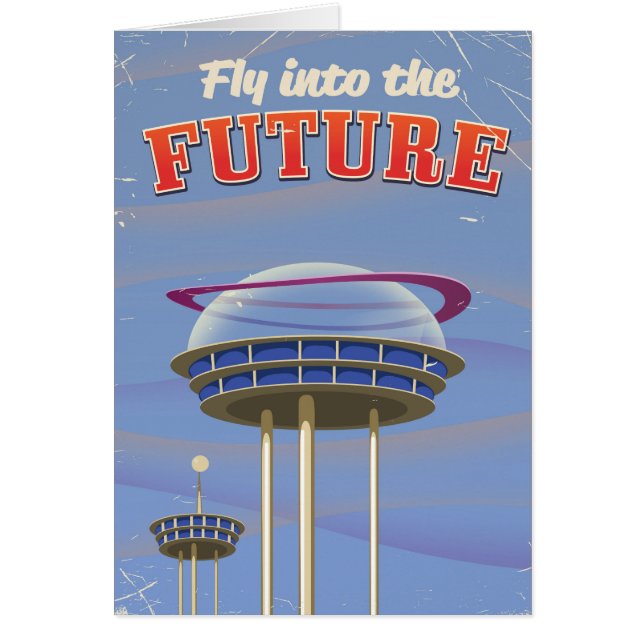 Fly in the Future Vintage Science-Fiction-Plakat (Vorne)