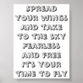 Fly inspiirational Mini Gedicht Poster (Vorne)