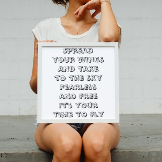 Fly inspiirational Mini Gedicht Poster