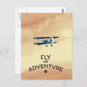 Fly Into Adventure Postkarte (Vorne/Hinten)