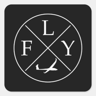FLY Logo Glider Remote-Kontrolle rc Quadratischer Aufkleber