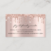 Fly Makeup Artist Eyelash Glitzer Tropfen Rose Visitenkarte (Rückseite)