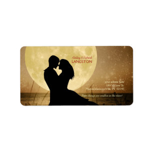 Fly Me to Moon Address Label Adressaufkleber