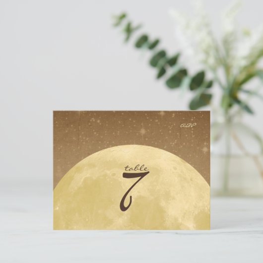 Fly Me to Moon - Tischnummer Card (Stehend Vorderseite)