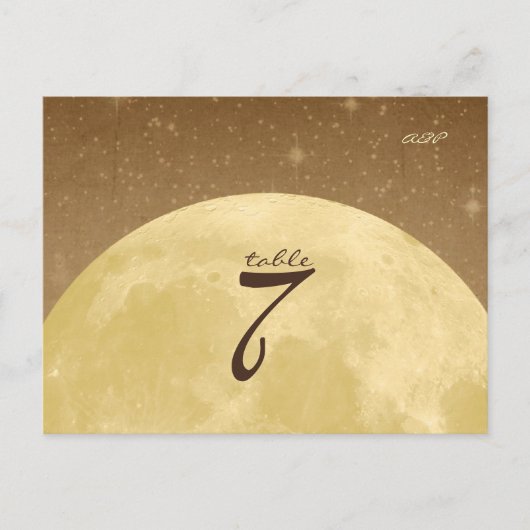 Fly Me to Moon - Tischnummer Card (Vorderseite)