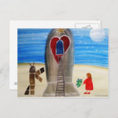 ...Fly Me to The Moon...art by Jutta Gabriel... Postkarte (Vorne/Hinten)