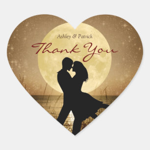 Fly Me to the Moon Vielen Dank, dass du ein Sticke Herz-Aufkleber