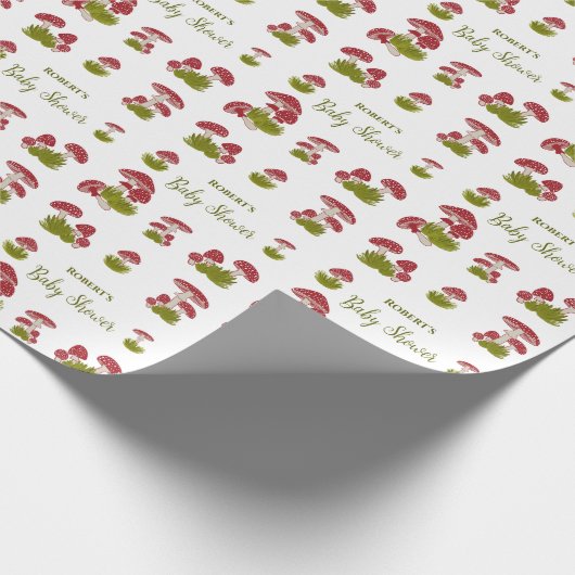 Fly Mushroom Goblincore Fairy Garden Baby Dusche Geschenkpapier (Ecke)