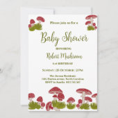 Fly Mushrooms Goblincore Green Baby Dusche Einladung (Vorderseite)