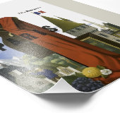 Fly Paris France Vintage Travel Poster (Ecke)