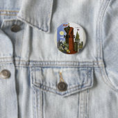 Fly Paris France Vintage Travel Poster Button (Beispiel)