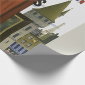 Fly Paris France Vintage Travel Poster Geschenkpapier (Ecke)