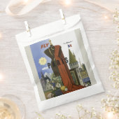 Fly Paris France Vintage Travel Poster Geschenktütchen (Ausgeschnitten)