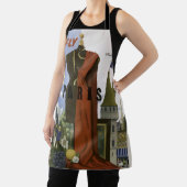 Fly Paris France Vintage Travel Poster Schürze (InSitu)