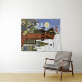 Fly Paris France Vintage Travel Poster Wandteppich (Beispiel (Horizontal))