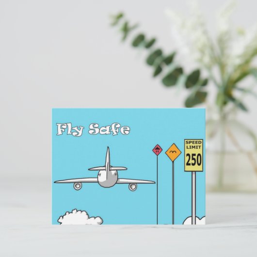 "Fly Safe" Postkarte (Stehend Vorderseite)