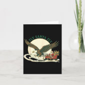 Fly Santa Fly Christmas, Santa Football  Karte (Vorderseite)