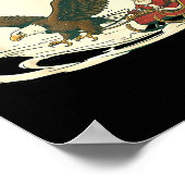 Fly Santa Fly Christmas, Santa Football  Poster (Ecke)