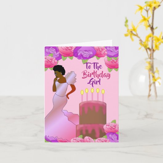 Fly Sister African American Birthday Card Karte (Gelbe Blume)