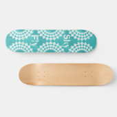 Fly Sky Moderne Typografie Blue Mandala Skateboard (Horizontal)