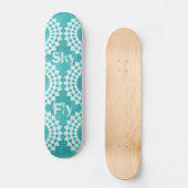 Fly Sky Moderne Typografie Blue Mandala Skateboard (Vorderseite)